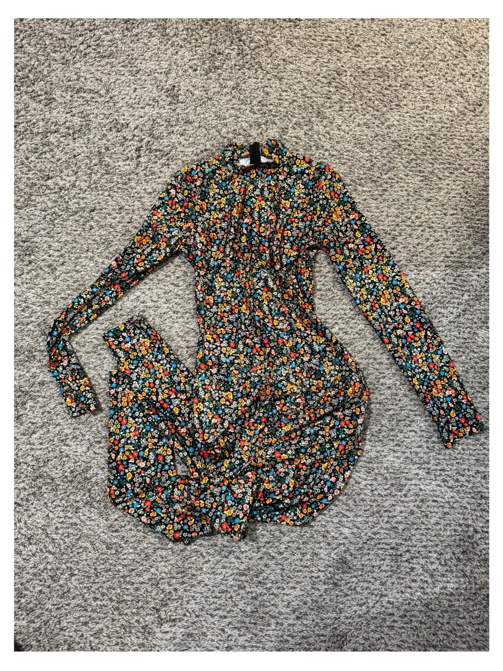 Zara floral long sleeve body suit